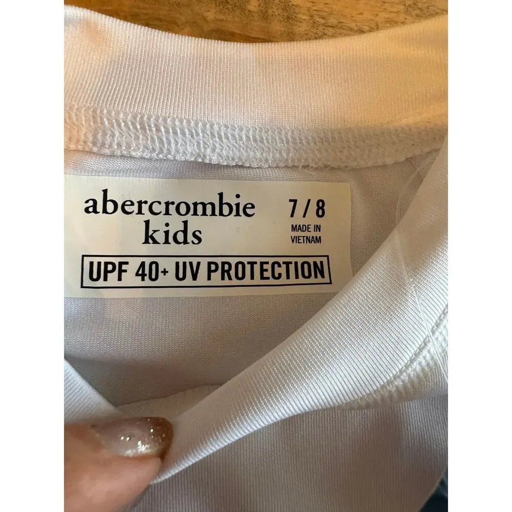 abercrombie kids UPF 40+ UV Protection Swim Shirt / Rashguard NWT Size 7/8